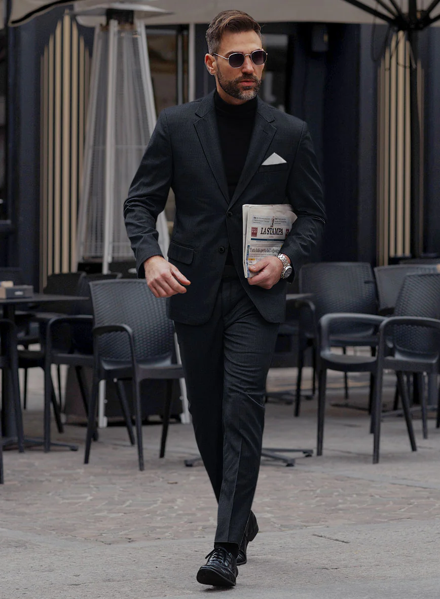 Super Blue Satin Wool Suit - Image 2