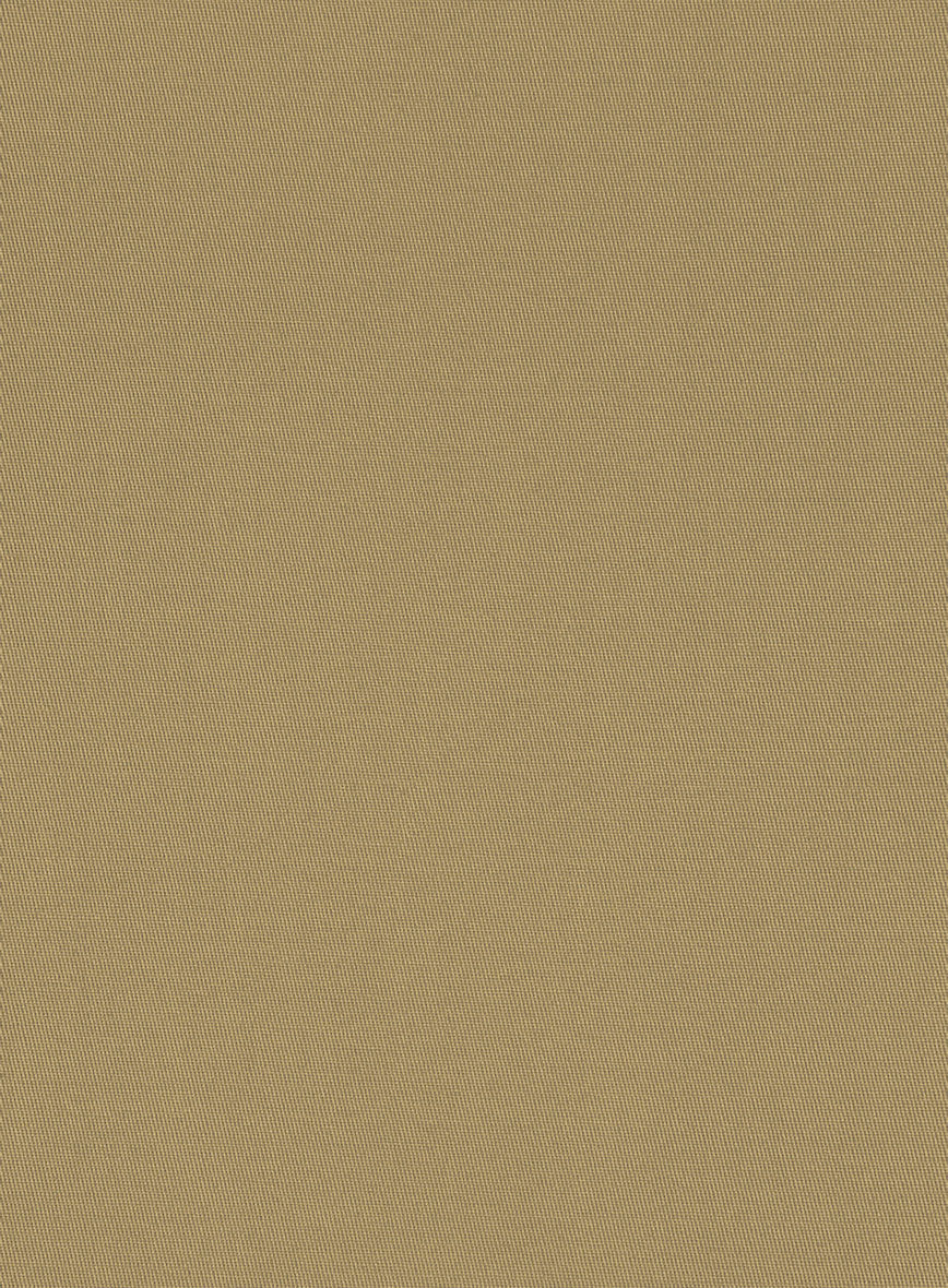 Tan Feather Cotton Canvas Stretch Pants - Image 3