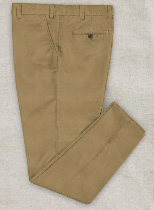 Washed Tan Feather Cotton Canvas Stretch Pants - Image 3