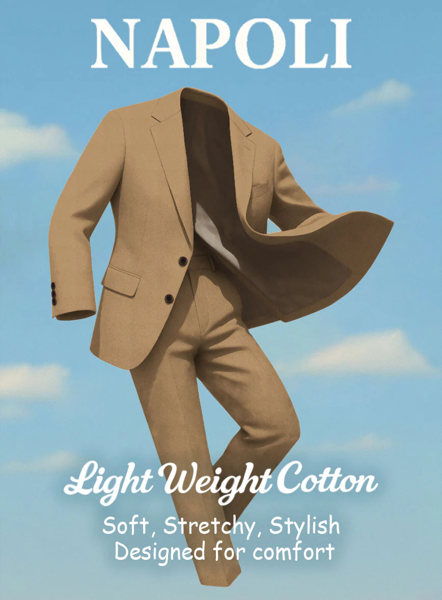Tan Napoli Stretch Light Weight Cotton Jacket - Image 4