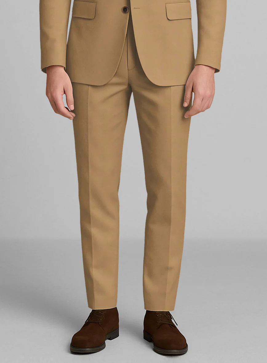 Tan Napoli Stretch Light Weight Cotton Pants - Image 2