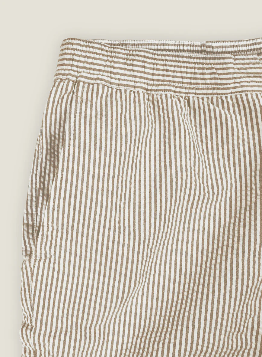 Tan Seersucker Shorts - Image 4
