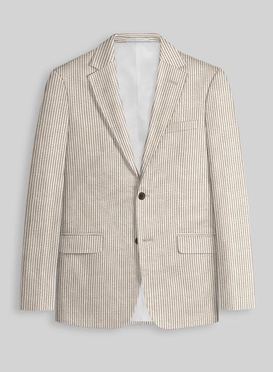 Tan Seersucker Suit - Image 6