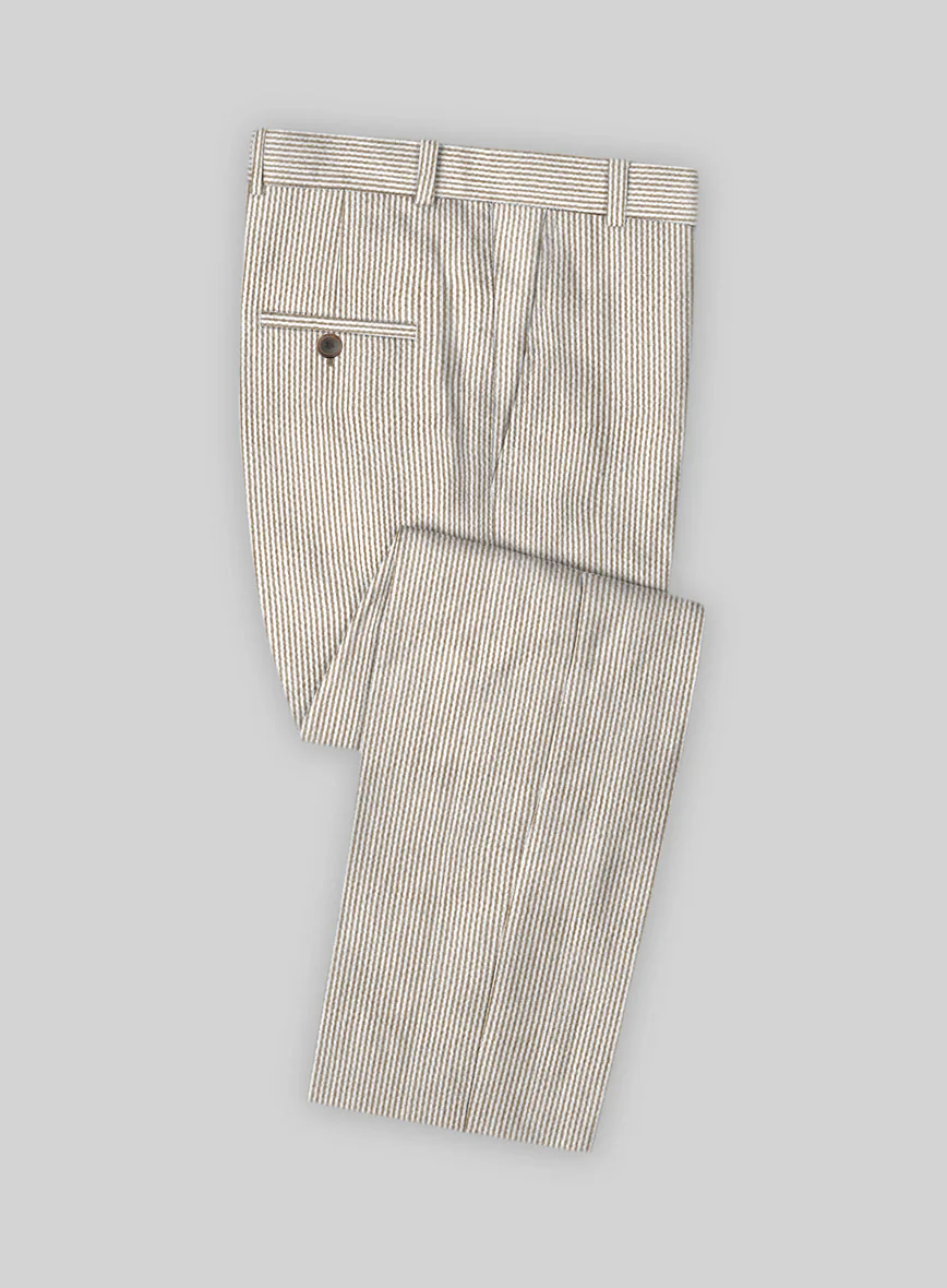 Tan Seersucker Suit - Image 9