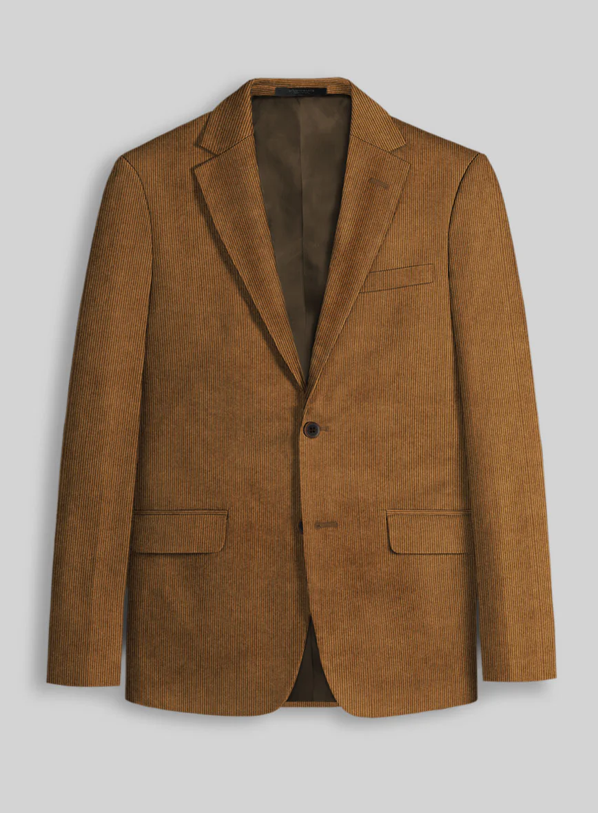 Tan Stretch Pin Corduroy Suit - Image 3