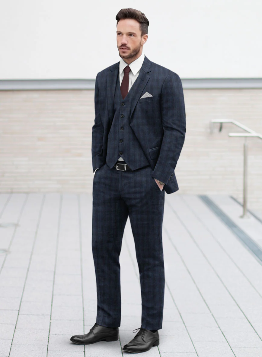 Tartan Blue Flannel Suit - Image 2