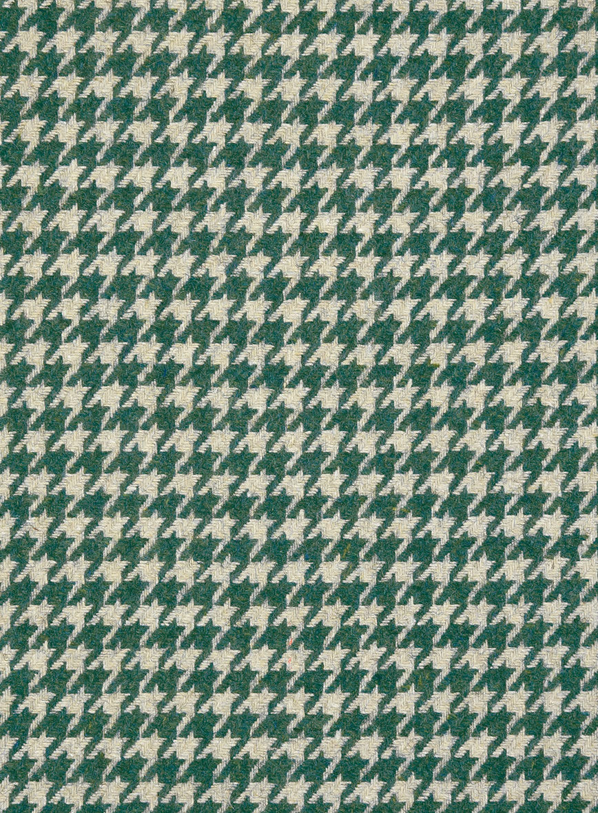 Teal Green Houndstooth Tweed Pants - Image 3