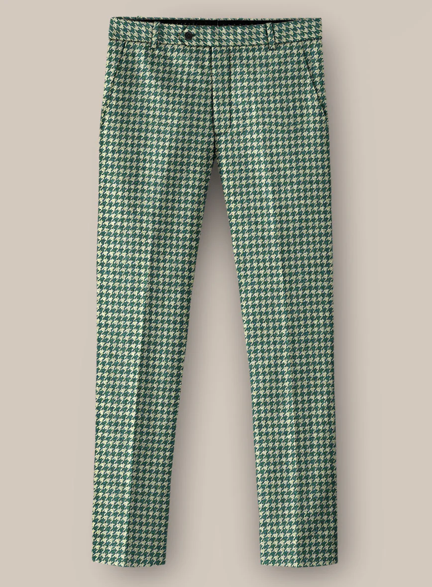 Teal Green Houndstooth Tweed Suit - Image 4
