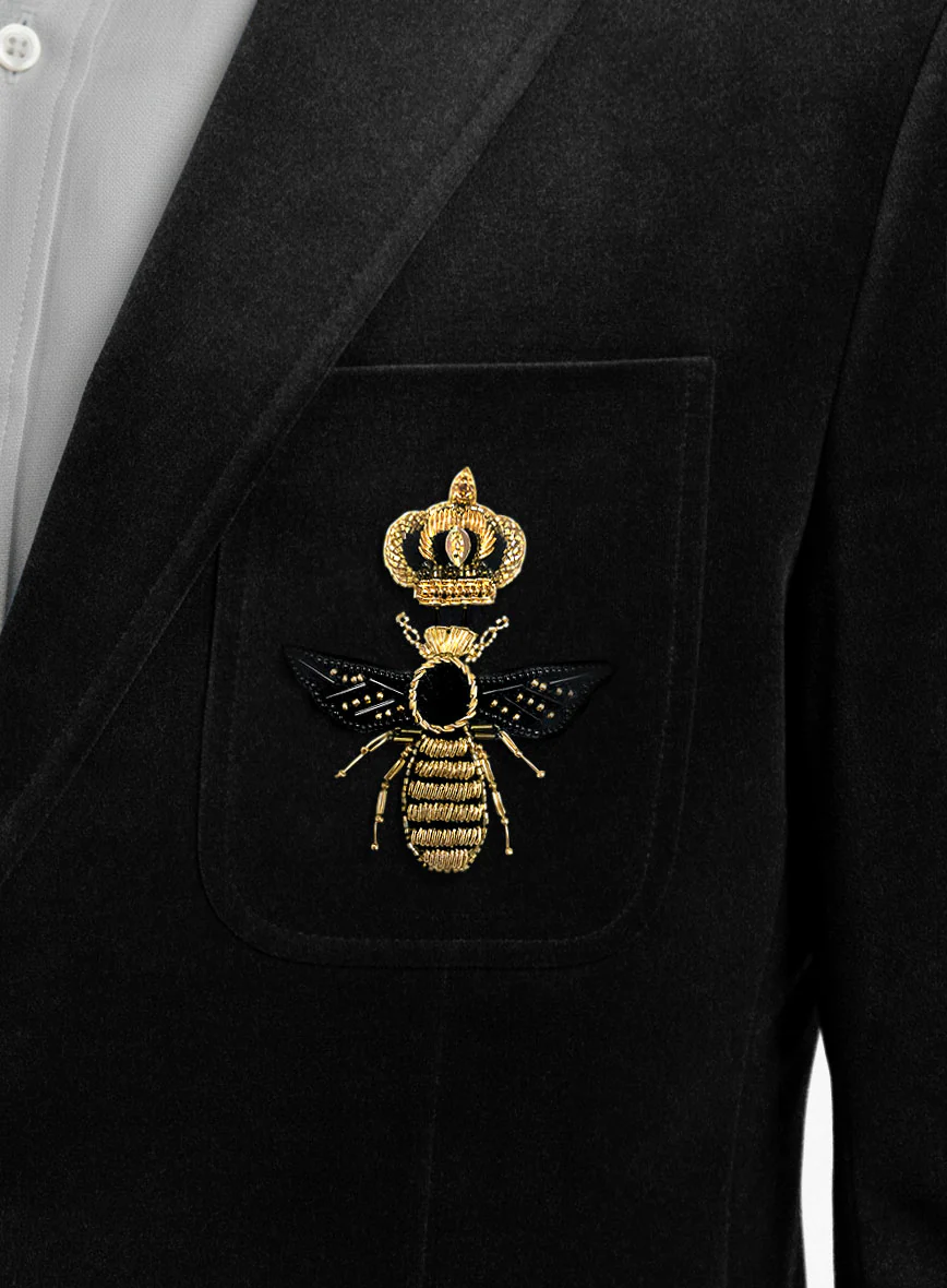 The Golden Bee Black Velvet Jacket - Image 3