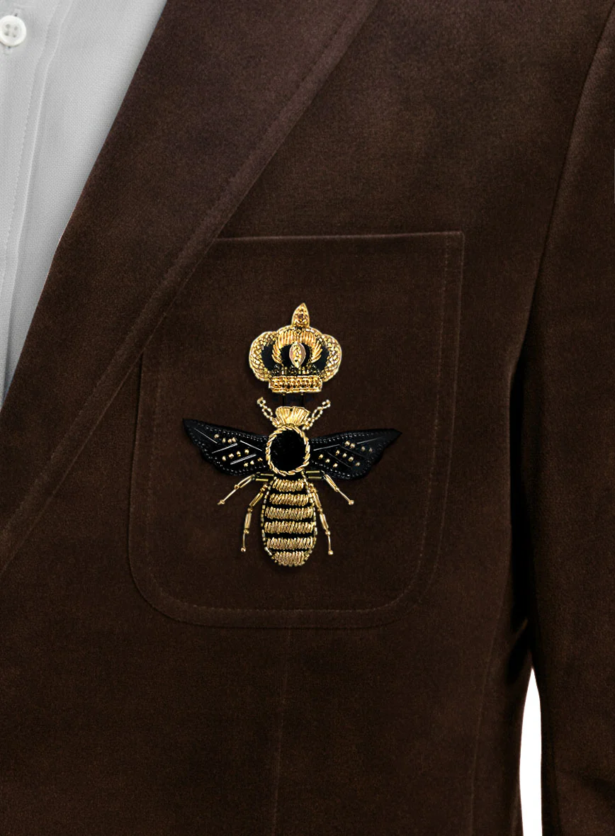 The Golden Bee Brown Velvet Jacket - Image 3