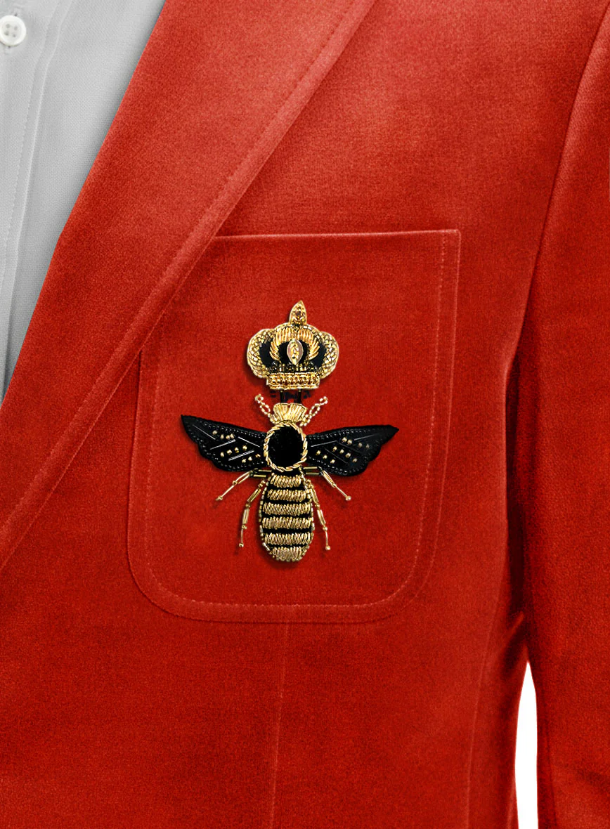 The Golden Bee Kingsman Orange Velvet Suit - Image 4