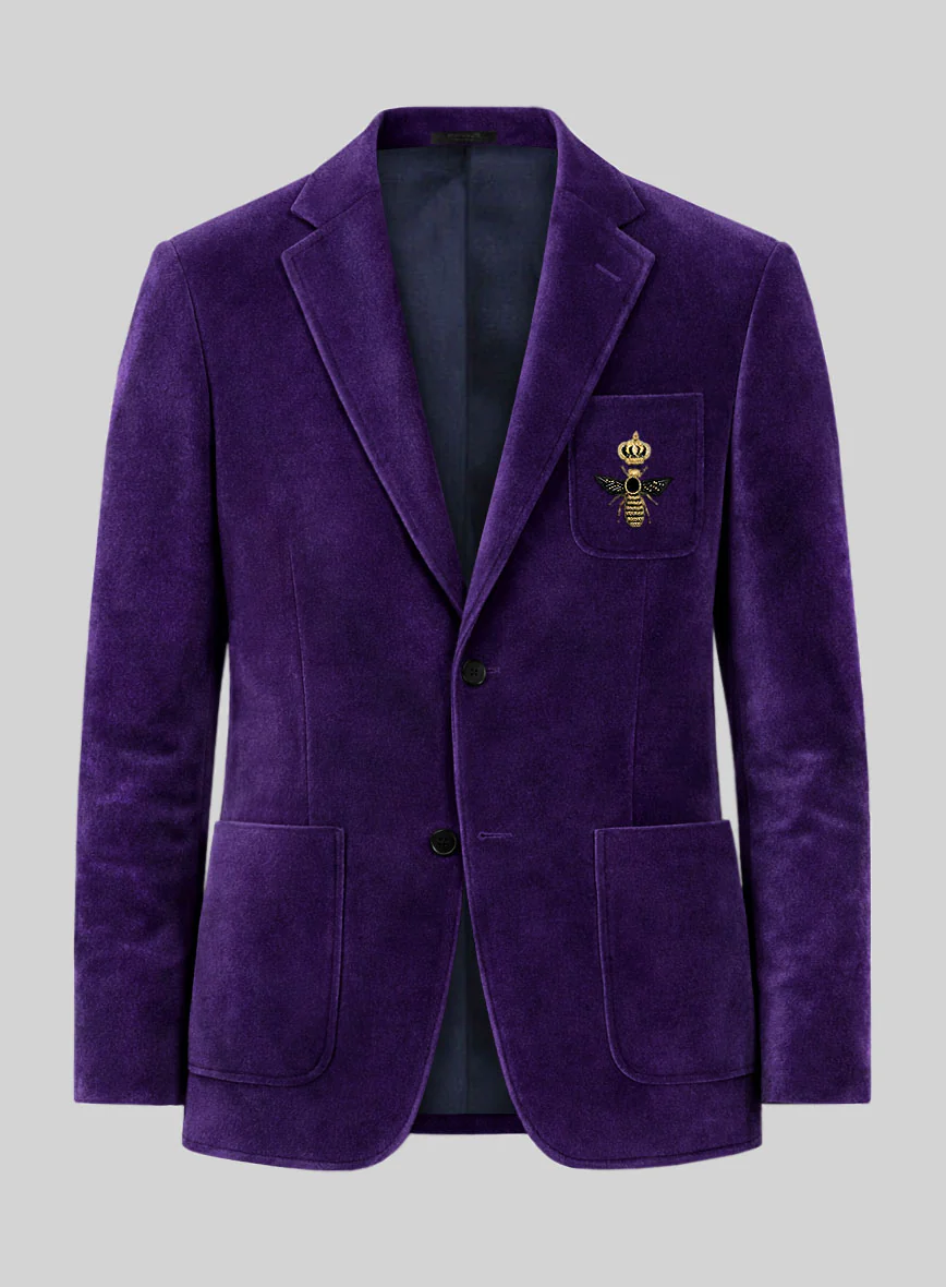 The Golden Bee Purple Velvet Suit - Image 3