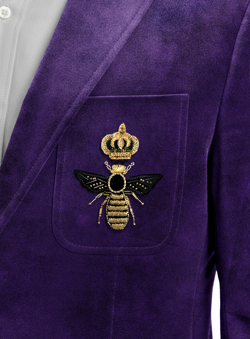 The Golden Bee Purple Velvet Suit - Image 4