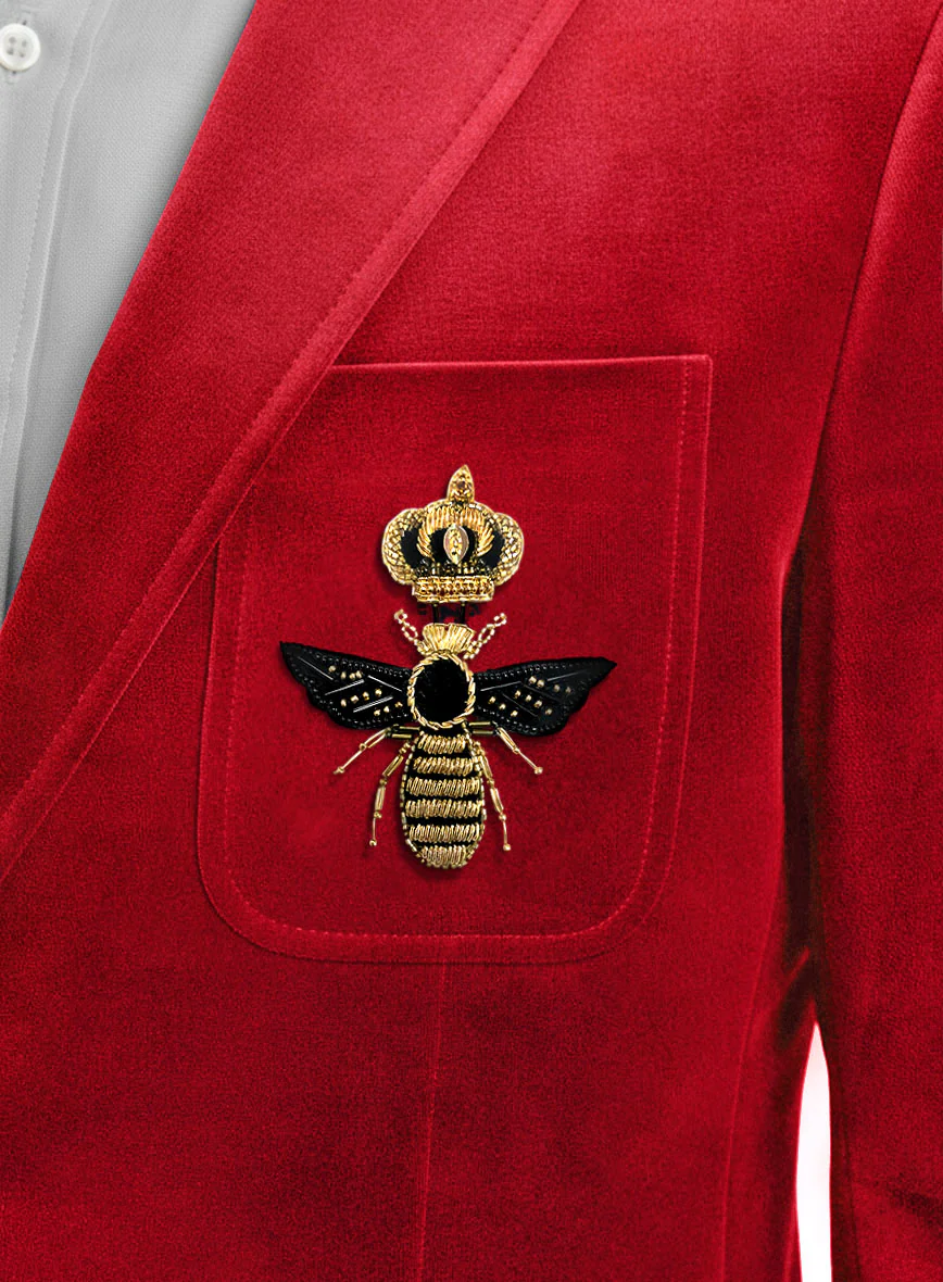 The Golden Bee Red Velvet Suit - Image 4
