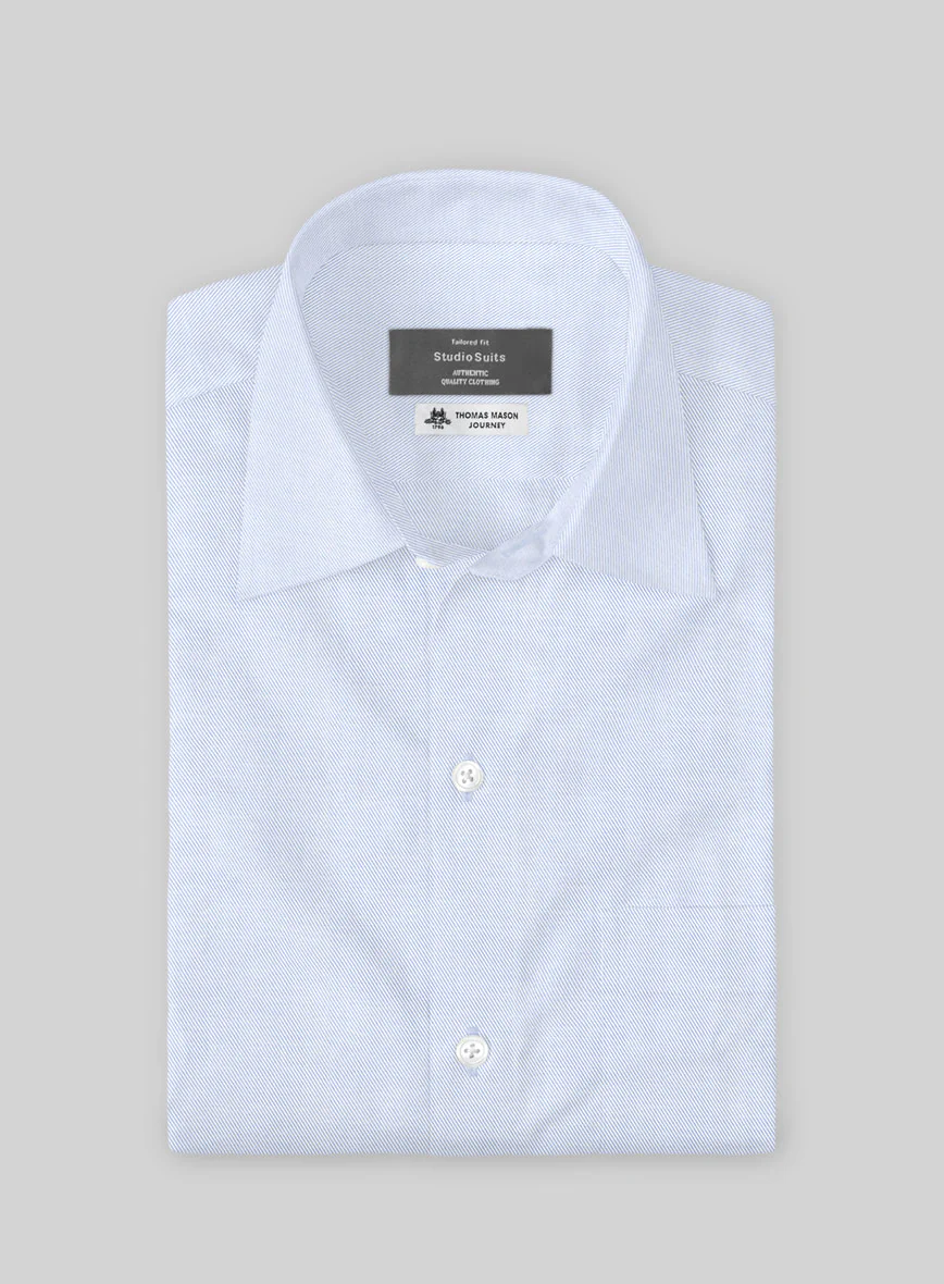 Thomas Mason Blue Cavalry Shirt - Image 2