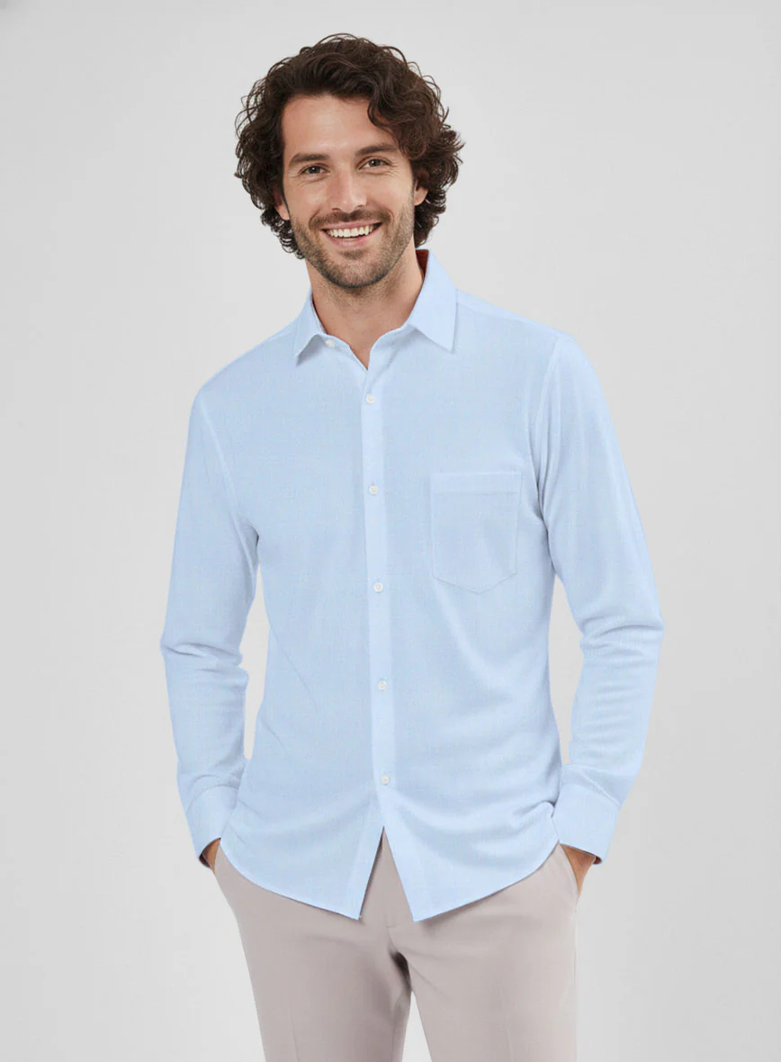 Thomas Mason Blue Oxford Shirt - Image 3