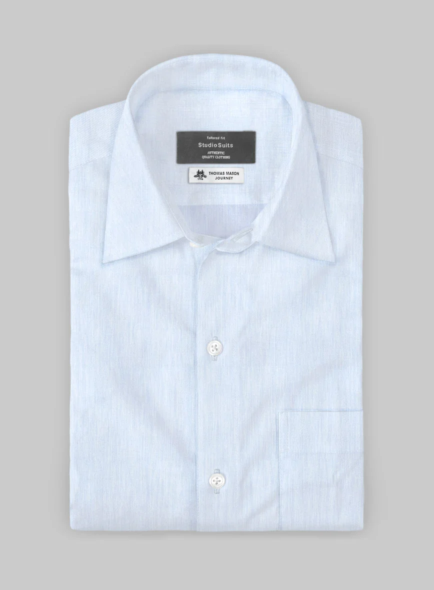 Thomas Mason Cloudy Blue Shirt - Image 2