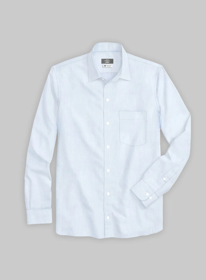 Thomas Mason Cloudy Blue Shirt - Image 3