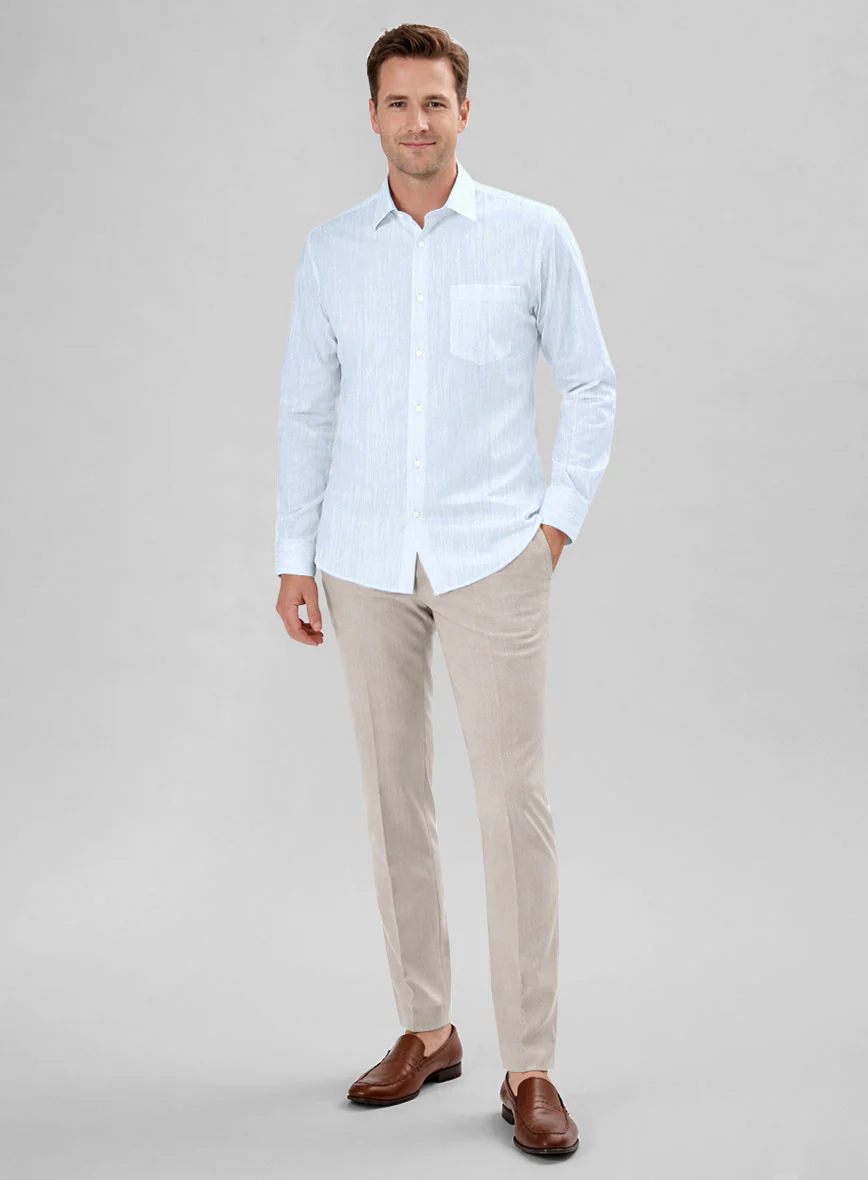 Thomas Mason Cloudy Blue Shirt - Image 4