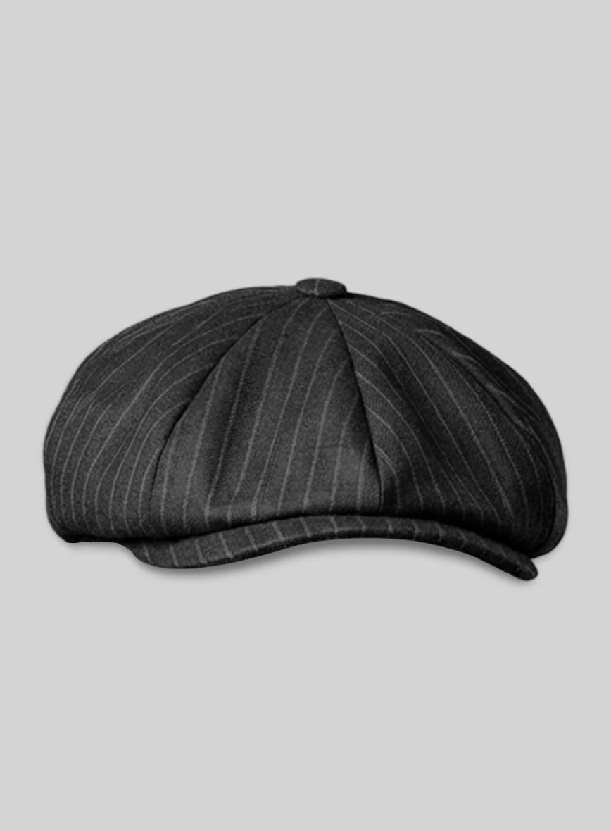 Thomas Shelby Peaky Blinders Black Wool Newsboy Cap - Image 3