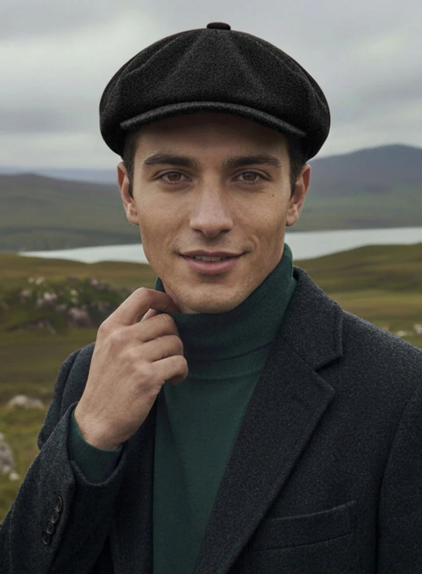 Thomas Shelby Peaky Blinders Immortal Black Tweed Newsboy Cap - Image 2