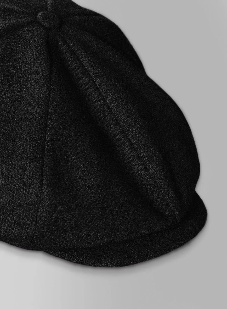 Thomas Shelby Peaky Blinders Immortal Black Tweed Newsboy Cap - Image 4