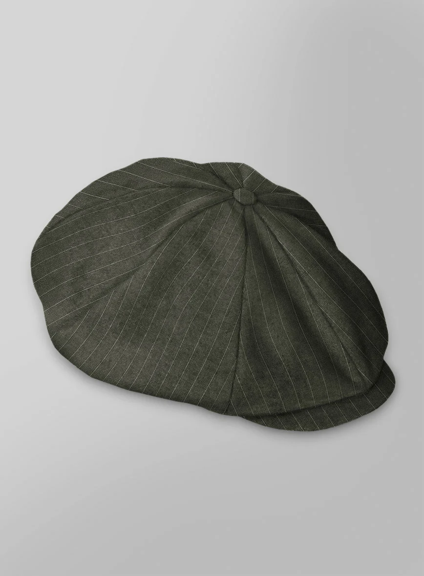 Thomas Shelby Peaky Blinders Olive Green Wool Newsboy Cap - Image 3