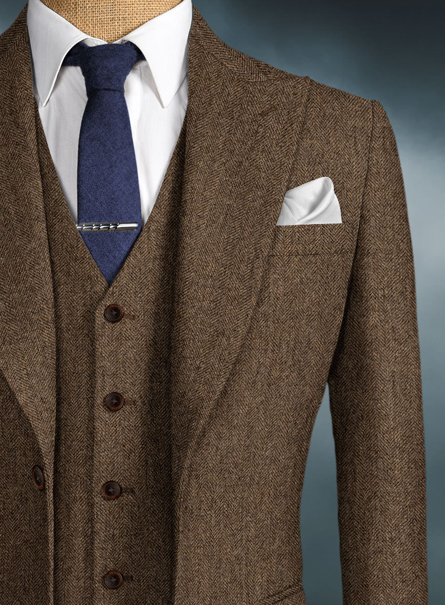Thomas Shelby Peaky Blinders Brown Tweed Suit - Image 3