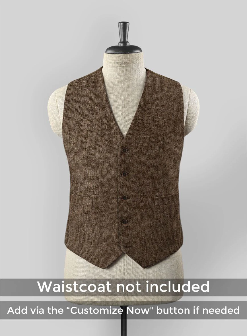 Thomas Shelby Peaky Blinders Brown Tweed Suit - Image 4