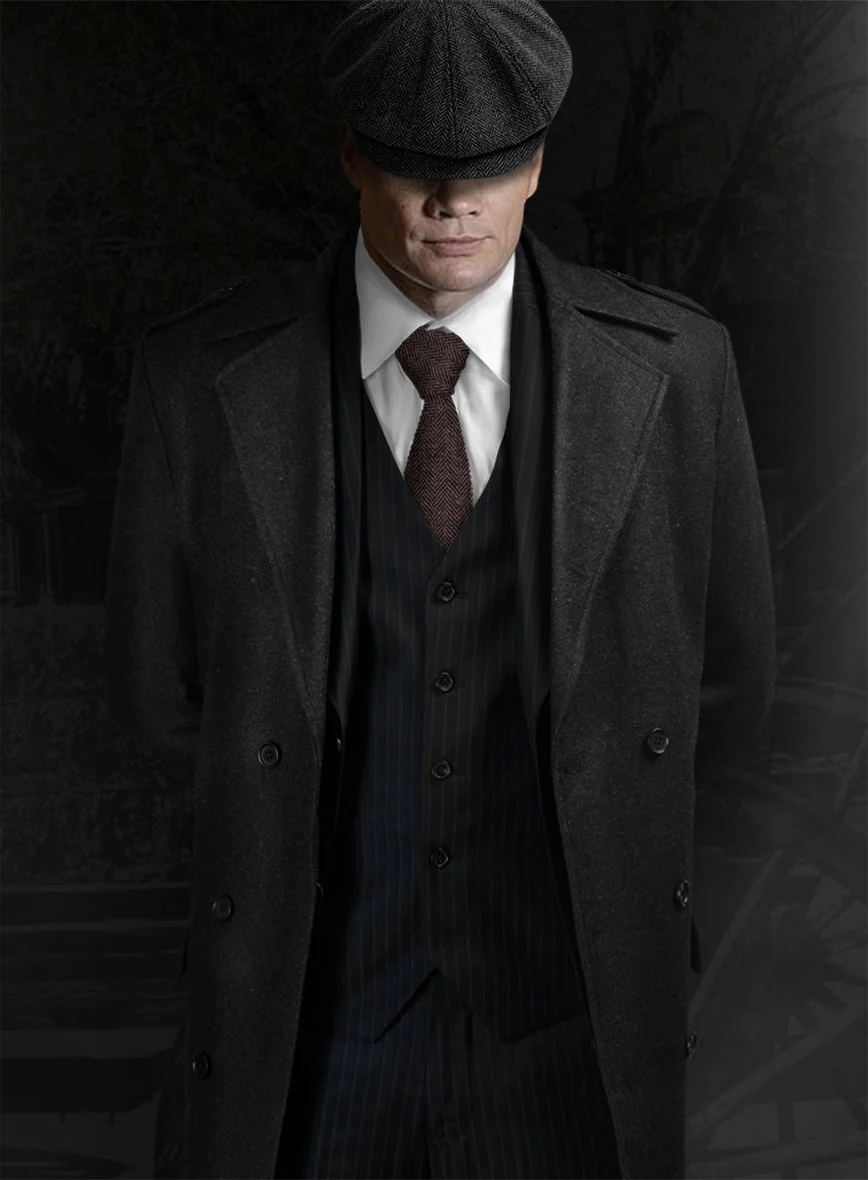 Thomas Shelby Peaky Blinders Stripe Blue Wool Suit - Image 2
