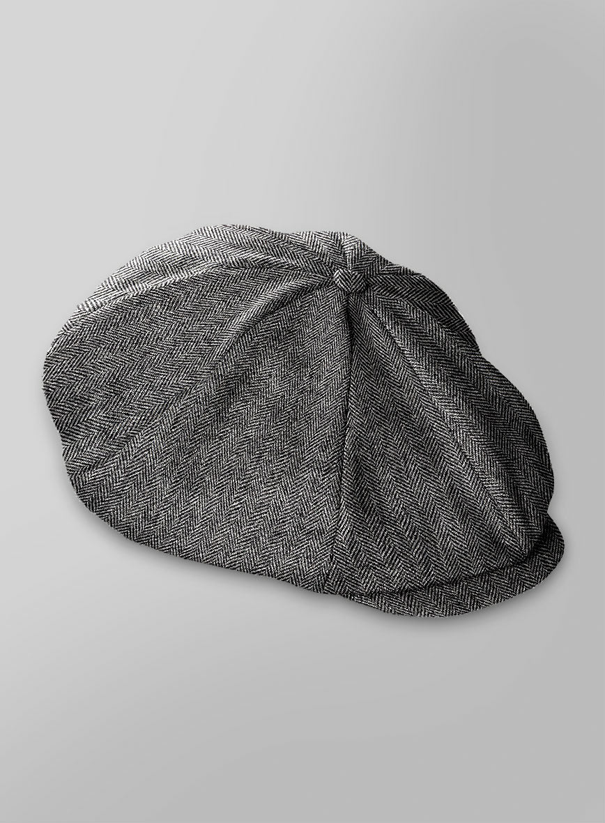 Thomas Shelby Peaky Blinders Vintage Gray Tweed Newsboy Cap - Image 3