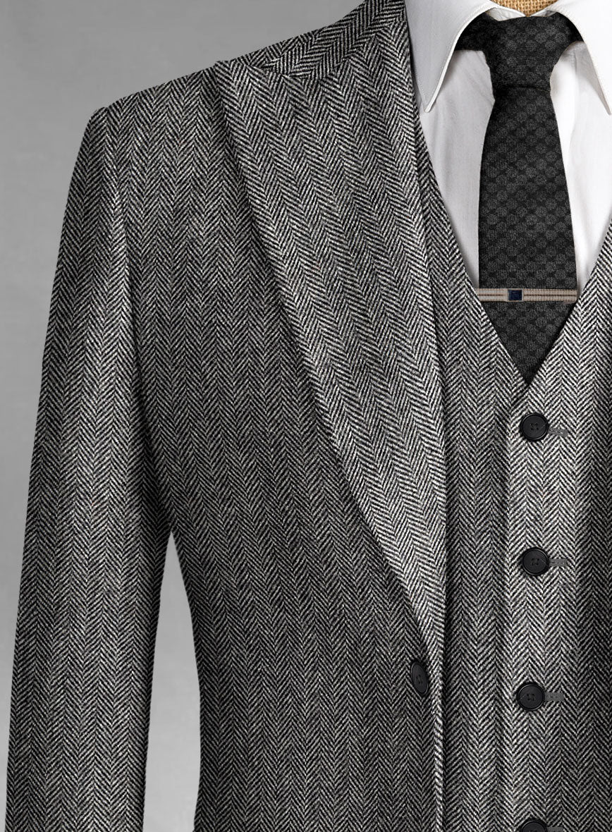 Thomas Shelby Peaky Blinders Vintage Gray Tweed Suit - Image 3