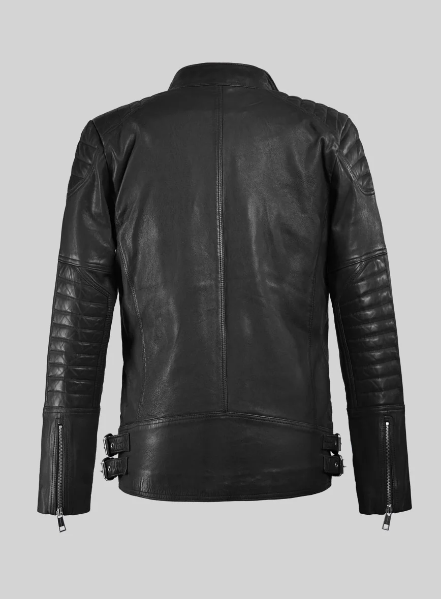 Thunderbolt Black Moto Leather Jacket - Image 5
