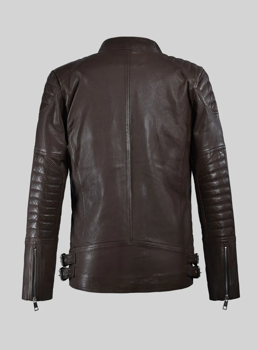 Thunderbolt Brown Moto Leather Jacket - Image 4