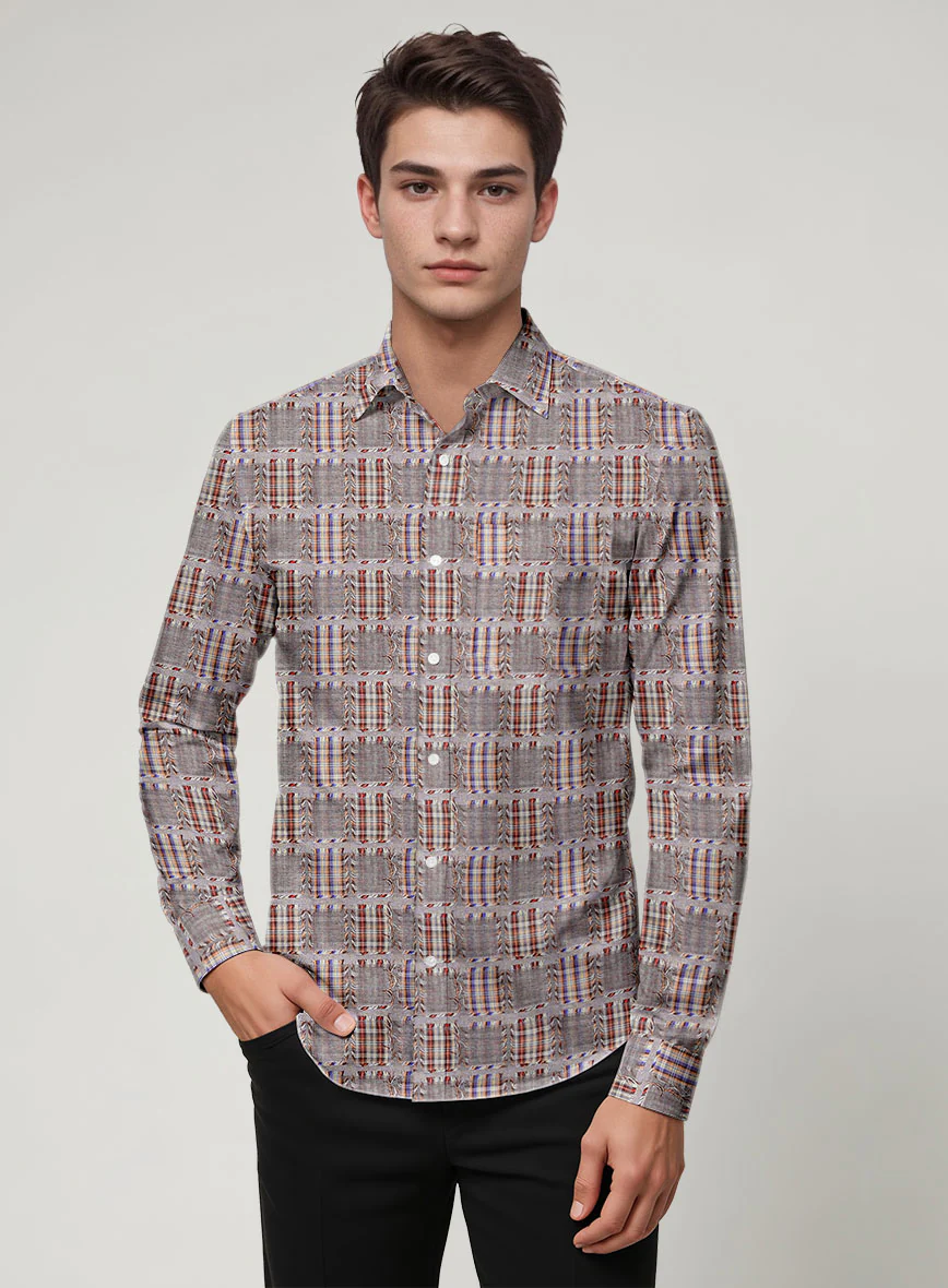 Timber Check Patchwork Cotton Shirt - Image 3
