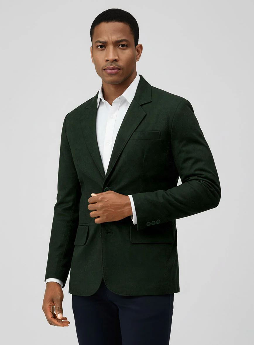 Timber Green Suede Leather Blazer - Image 2