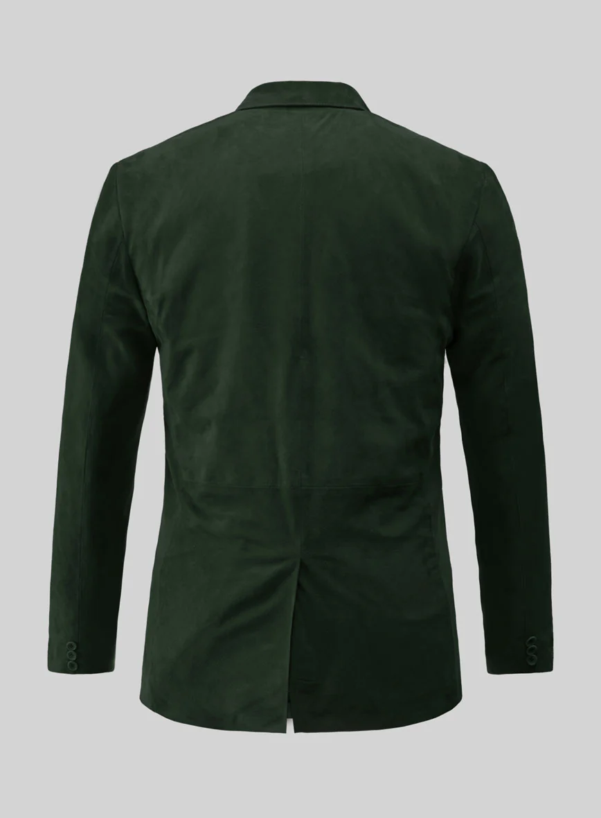 Timber Green Suede Leather Blazer - Image 3