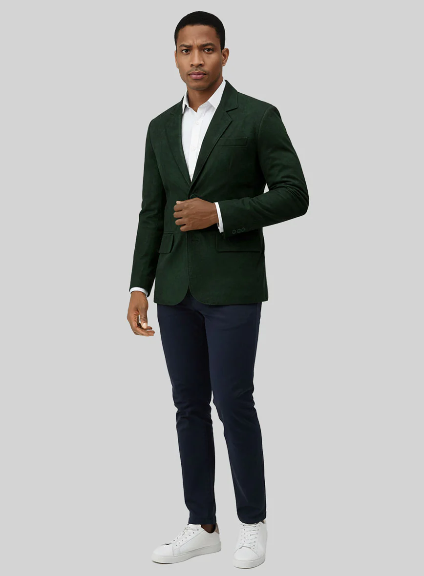 Timber Green Suede Leather Blazer - Image 4