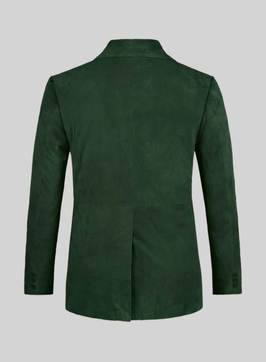 Timber Green Suede Leather Pea Coat - Image 2