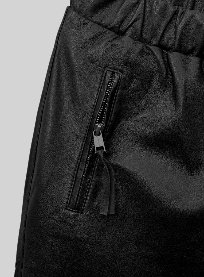 Traverse Black Leather Joggers - Image 4