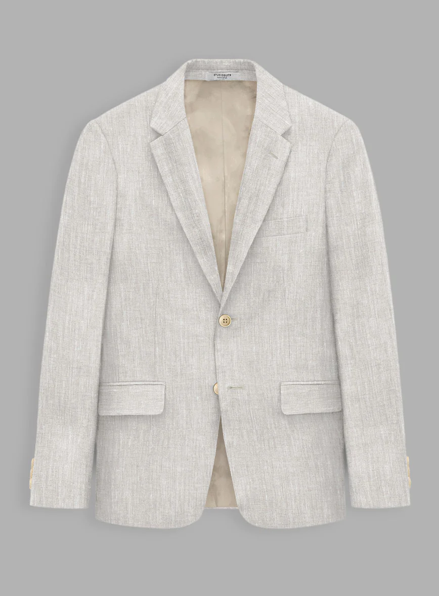 Tropical Beige Linen Jacket - Image 4