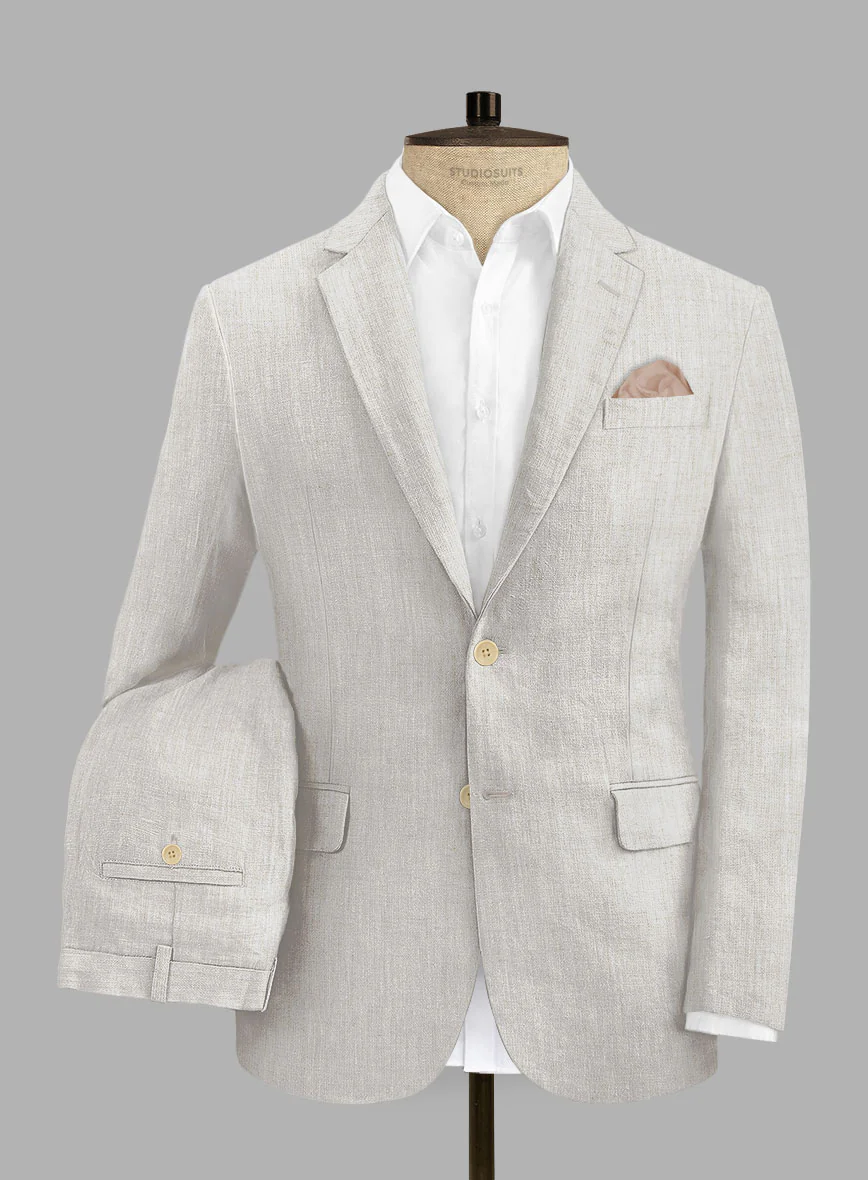 Tropical Beige Linen Suit - Image 4