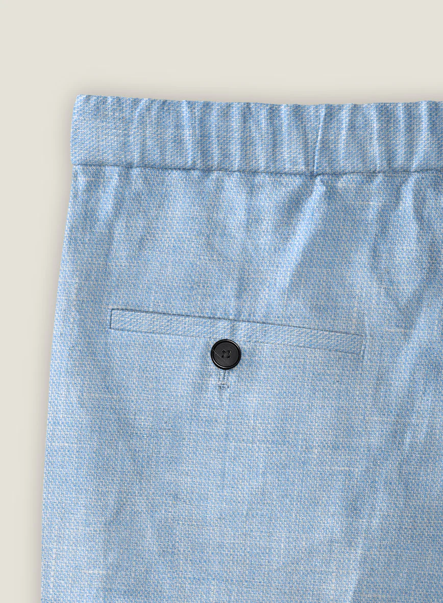 Tropical Blue Linen Shorts - Image 5