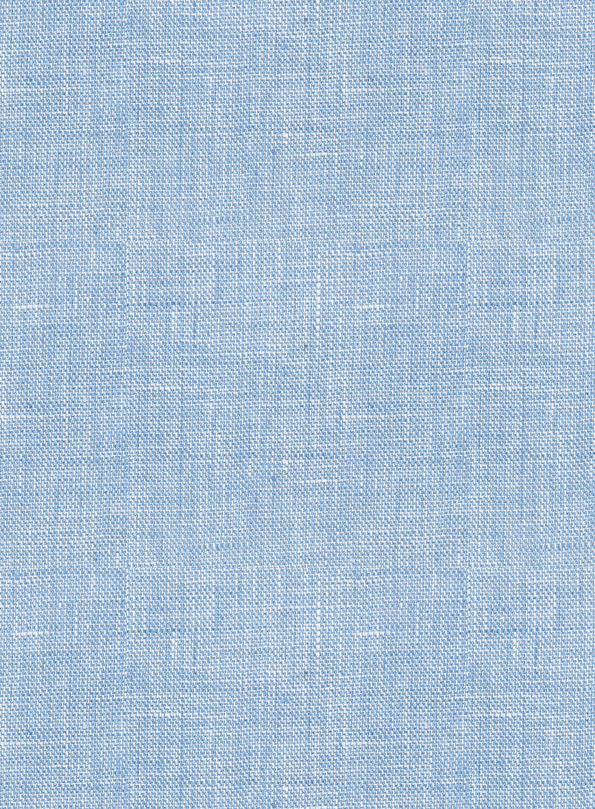 Tropical Blue Linen Shorts - Image 6