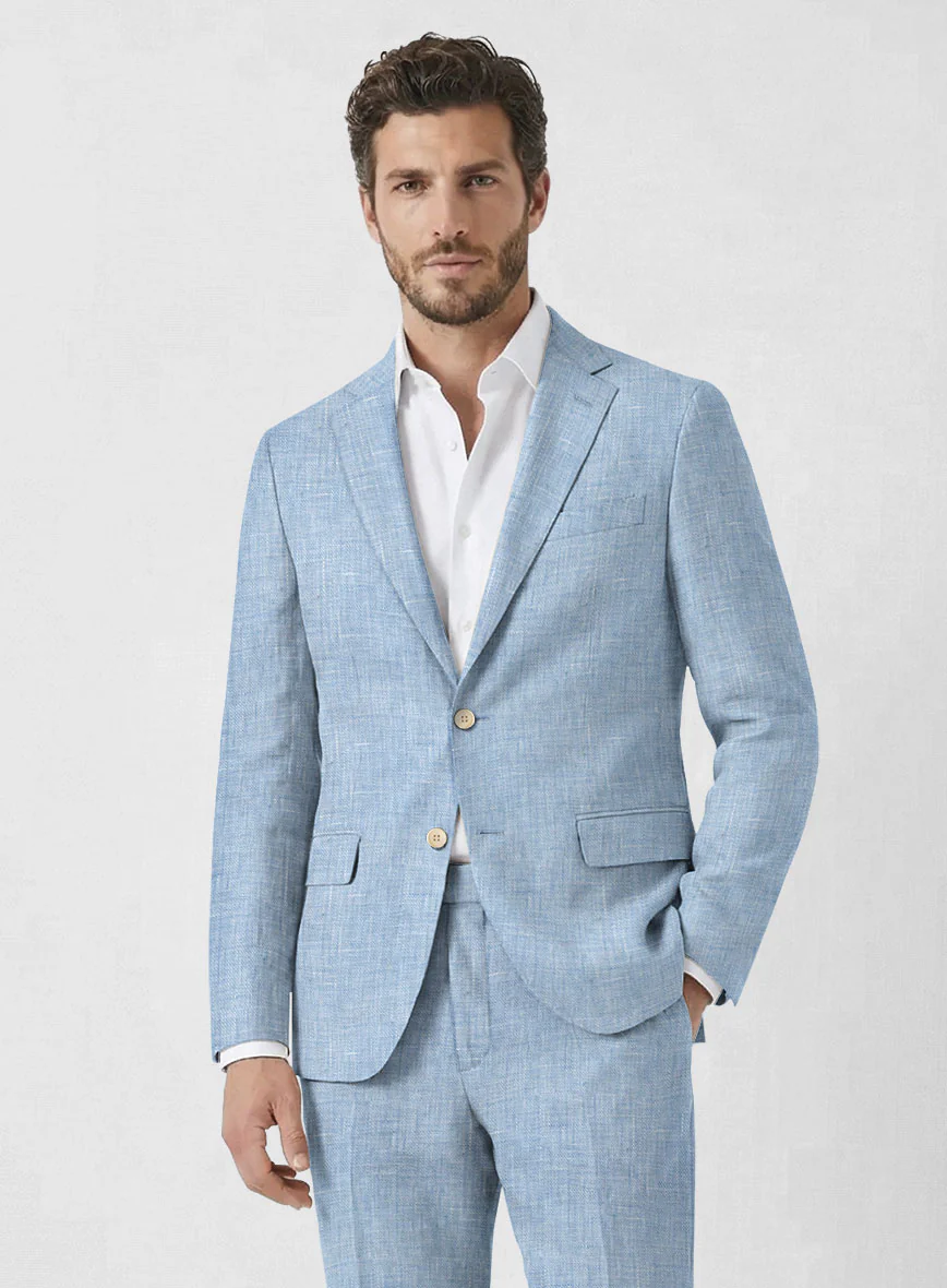 Tropical Blue Linen Jacket - Image 3