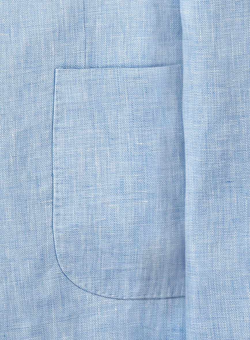 Tropical Blue Linen Jacket - 42 Regular - Image 2