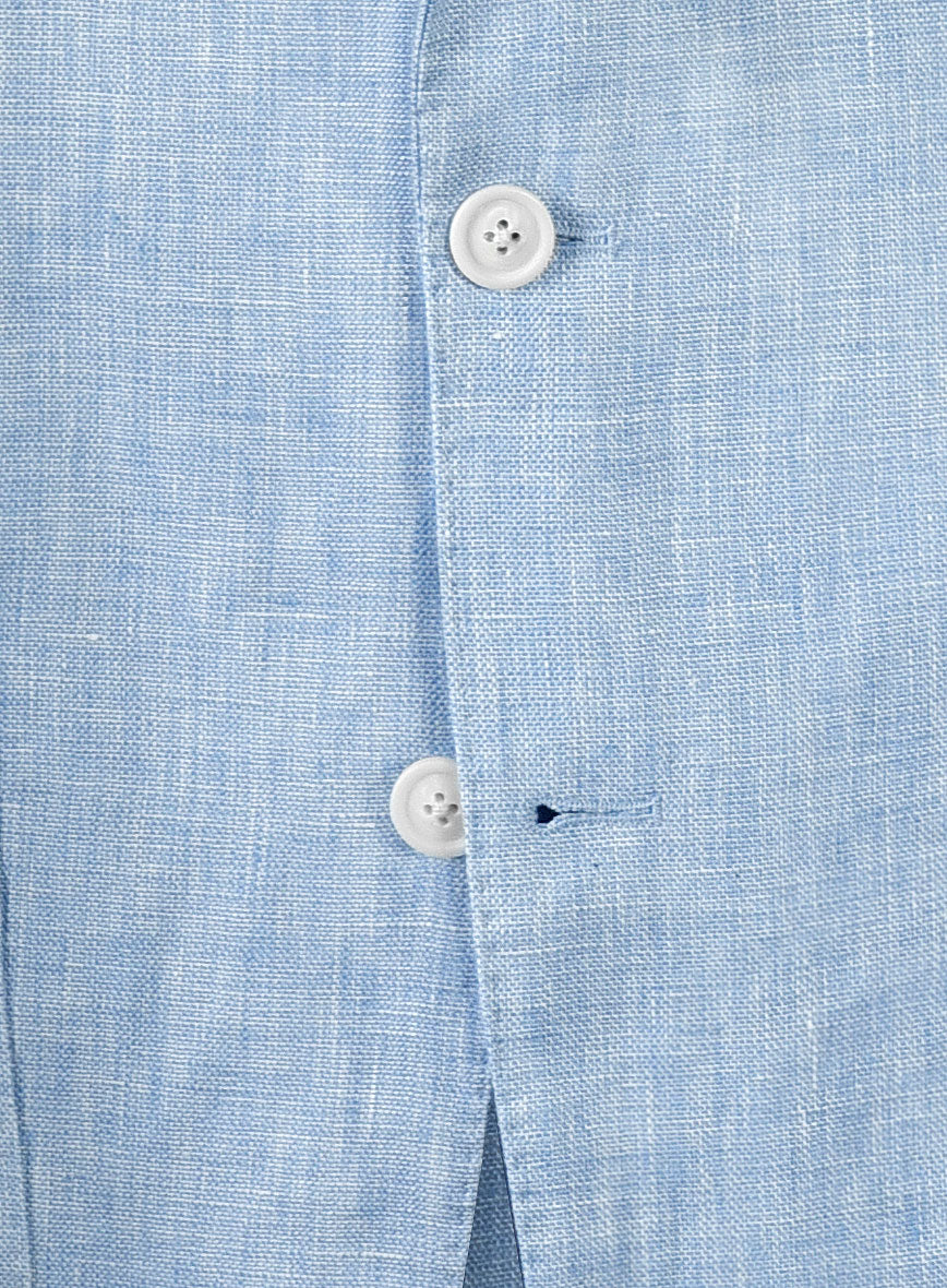 Tropical Blue Linen Jacket - 42 Regular - Image 3
