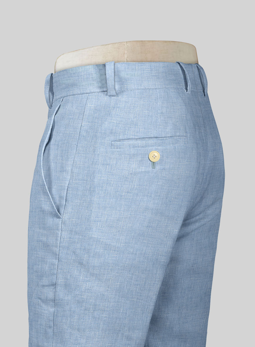 Tropical Blue Linen Pants - Image 5