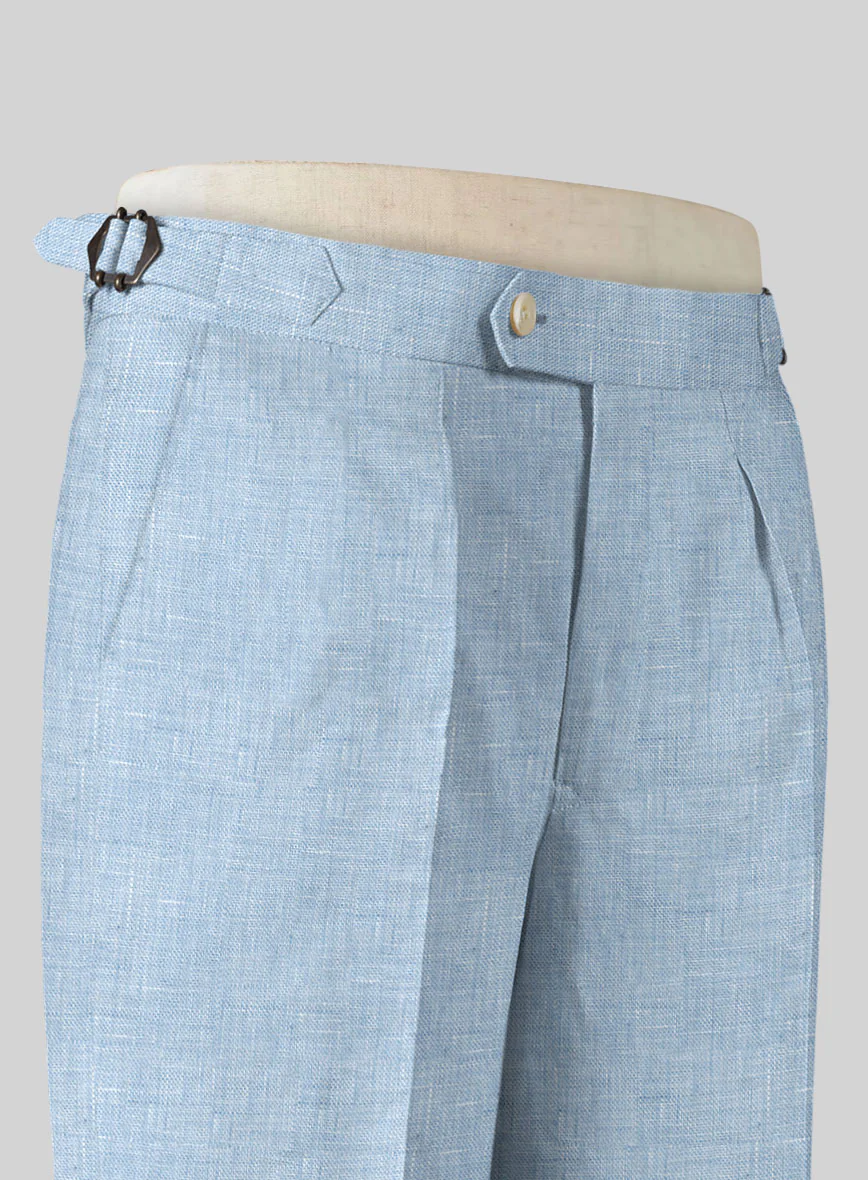 Tropical Blue Double-Breasted Linen Suit - Image 6