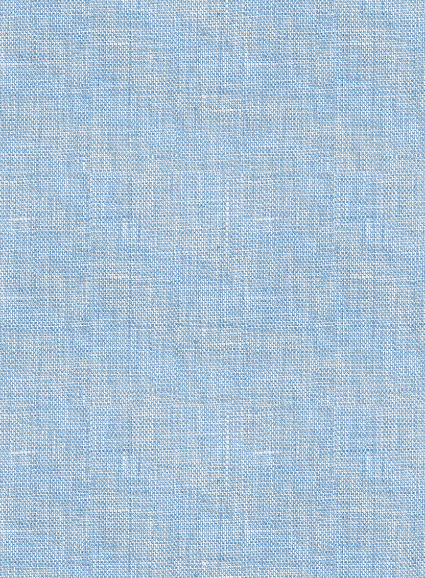 Tropical Blue Double-Breasted Linen Suit - Image 9